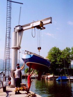Reinheben des Bootes